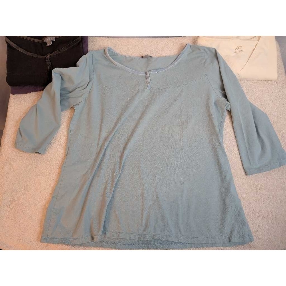 J. Jill Lot of 4 Tops Women's Large Henley V-Neck Stretch Casual - Picture 9 of 16